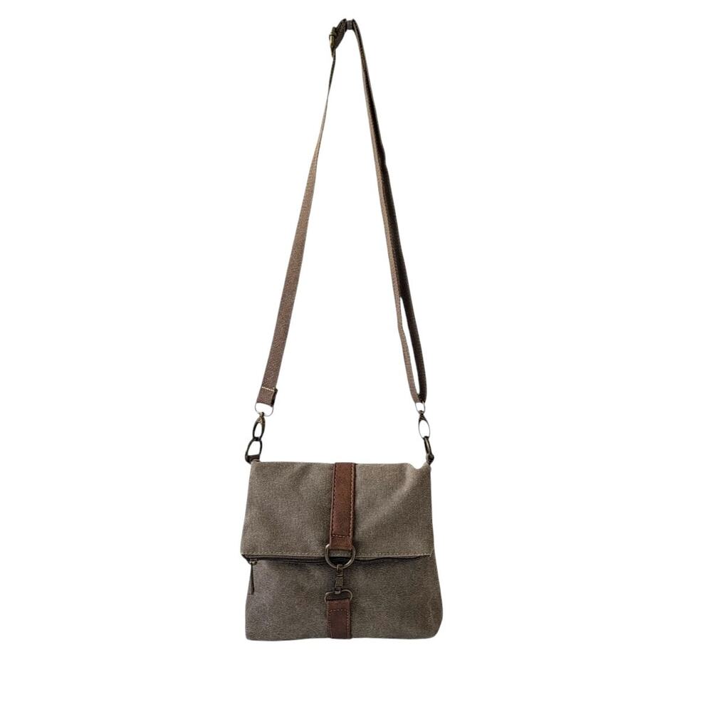 Cargoit Stonewashed Canvas Crossbody Bag Vegan Leather Trim Utility Boho Travel